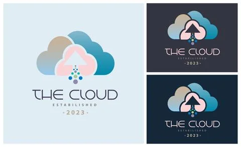 The Cloud modern logo template design for brand or company and other Stock Illustration