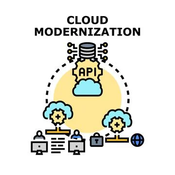 Cloud modernization strategy for digital transformation Stock Illustration