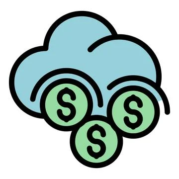 Cloud money icon vector flat 스톡 일러스트