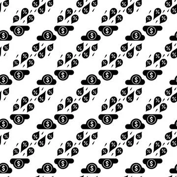 Cloud money percent pattern seamless vector イラスト素材