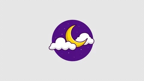 Cloud with Moon. Night time Concept Animation Video - Transparent Stock Footage 314360332