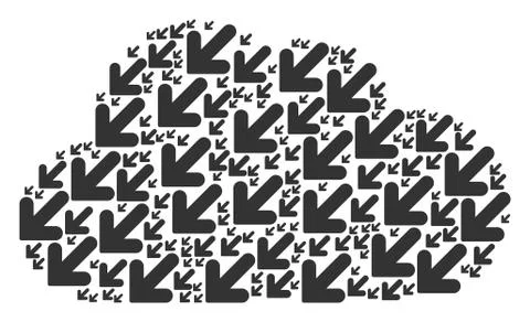Cloud Mosaic of Arrow Down Left Icons Illustrazione stock