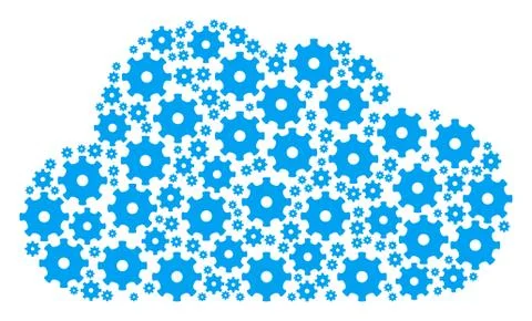Cloud Mosaic of Gear Icons Illustrazione stock