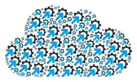 Cloud Mosaic of Gear Integration Icons 스톡 일러스트