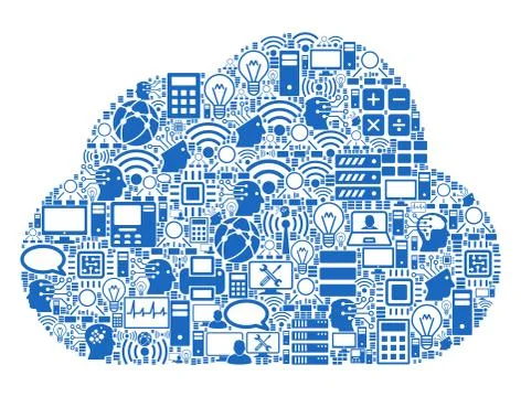 Cloud Mosaic Icon for BigData and Computing Stock Illustration