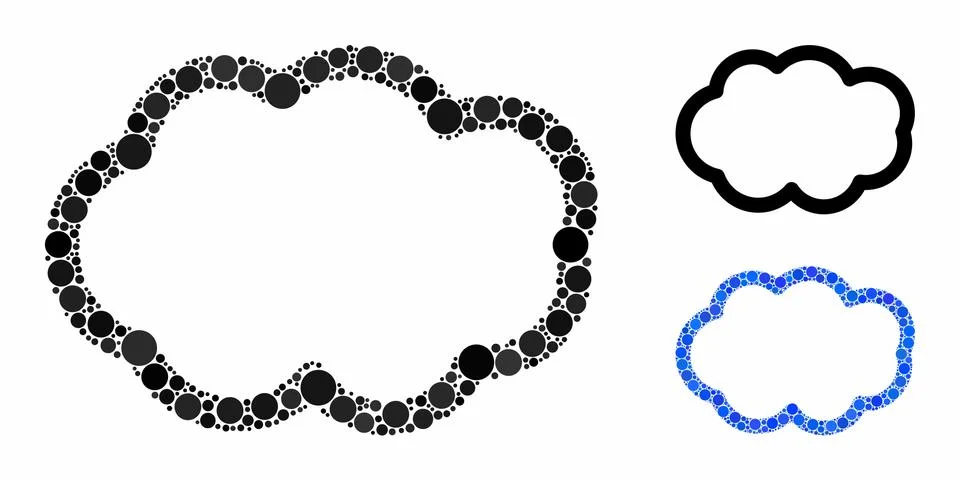Cloud Mosaic Icon of Spheric Items 스톡 일러스트