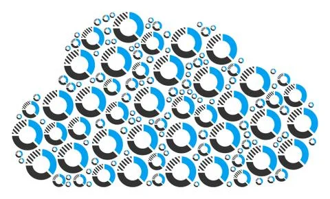 Cloud Mosaic of Pie Chart Icons Stock Illustration