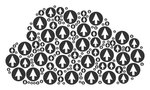 Cloud Mosaic of Rounded Arrow Icons Illustrazione stock