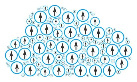 Cloud Mosaic of Sharp Rounded Arrow Icons Illustrazione stock