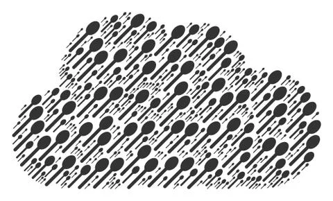 Cloud Mosaic of Spoon Icons 库存插图
