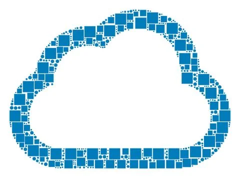 Cloud Mosaic of Squares and Circles 스톡 일러스트