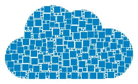 Cloud Mosaic of Squares and Circles Stock Illustration