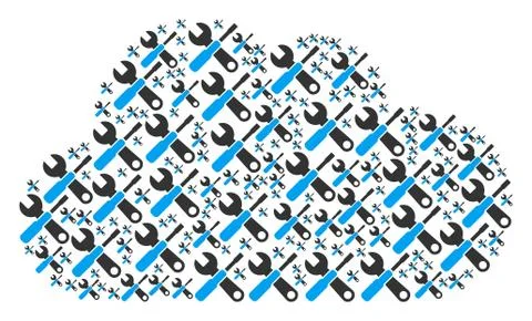 Cloud Mosaic of Tools Icons Stock Illustration
