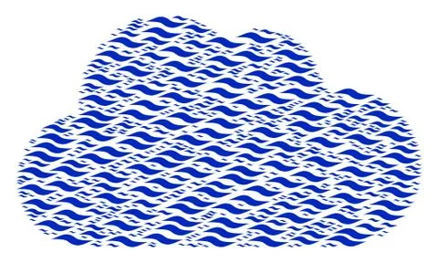 Cloud Mosaic of Wave Shape Icons Stock Illustration