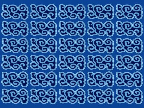 Cloud motif pattern background, traditional design pattern vector Illustrazione stock