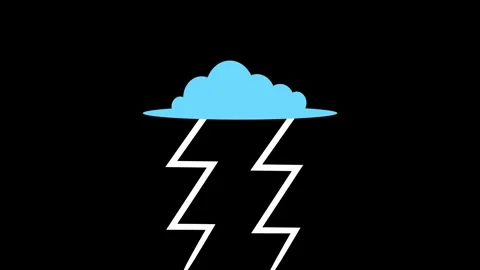 Cloud Motion with Lightning Motion Graphic Overlay Video stock 341586636