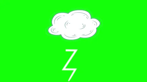 Cloud Motion with Lightning Transparent Background Animation Stock Footage 341336784