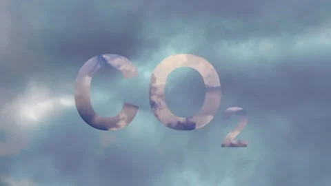 Cloud motion time lapse in CO2 sign isolated on sky background Stock Footage 277651090