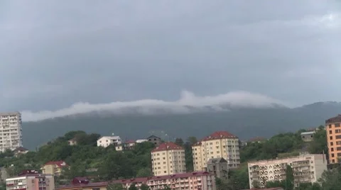 A cloud on the mountain Stock Footage 8742052