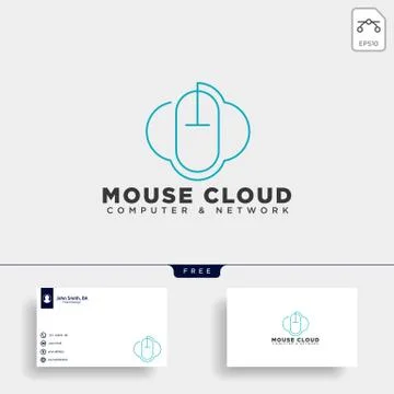 Cloud mouse logo template vector illustration icon element Illustrazione stock
