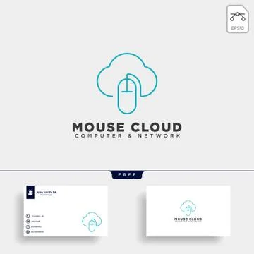Cloud mouse logo template vector illustration icon element Illustrazione stock