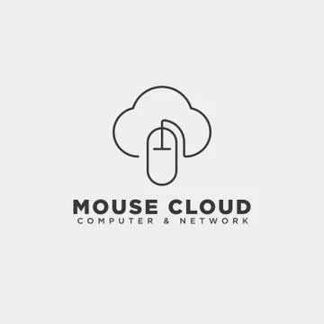 Cloud mouse logo template vector illustration icon element Illustrazione stock
