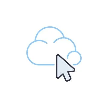 Cloud with Mouse Pointer vector concept creative icon Stock Illustration