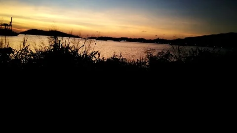 Cloud movement during a sunset moment at Sepnggar Bay Sabah. Stock Footage 89463250