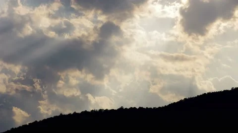Cloud movement over the mountain Stock Footage 47726744