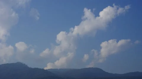 Cloud movement over the mountain range Stock Footage 47268772