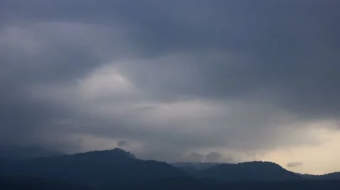 Cloud movement over the mountain range Stock Footage 47732680