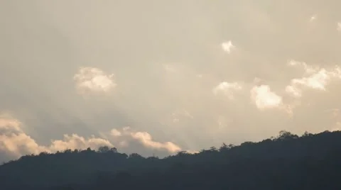 Cloud movement over mountain range Stock Footage 47792342