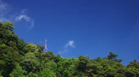 Cloud movement over the telecommunication pole Stock Footage 47791871