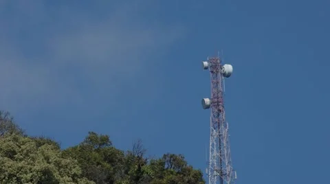 Cloud movement over  the telecommunication pole Stock Footage 47792150