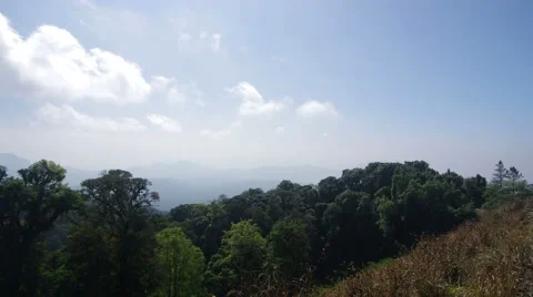 Cloud movement over the tropical forest Stock Footage 47789067