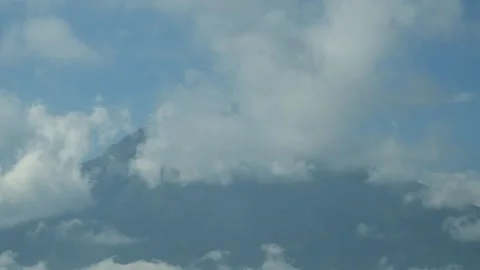 Cloud movement over the volcano Stock Footage 278535846