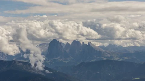 Cloud Movement Timelapse over Alpe di Susi in the Dolomites, Italy Stock Footage 277868275