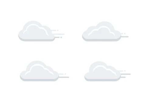 Cloud movement vector isolated on white background ep167 Stock Illustration