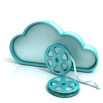 Cloud movie 3D computer icon Cloud movie 3D computer icon. Illustration is... Stock Photos