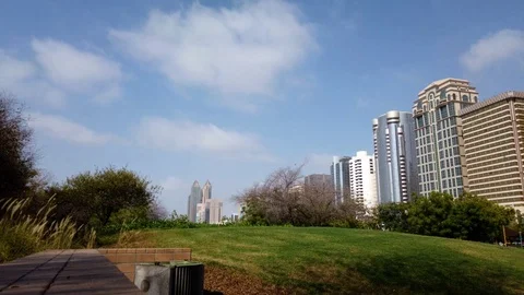 CLOUD MOVING ABOVE THE BUILDINGS - TIME LAPSE Video stock 111355256