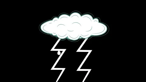 Cloud Moving with Lightning - Stock Video Element Stock Footage 341328679