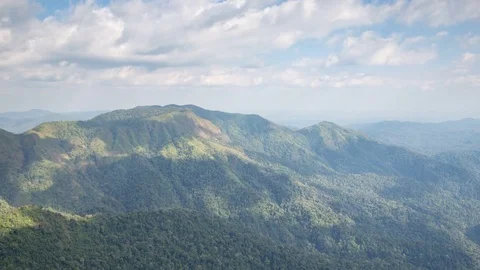 Cloud moving over the green mountain in Thailand Stock Footage 72215524