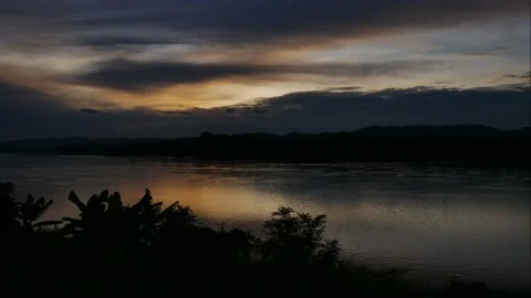 Cloud moving with sunset. Stock Footage 135238572