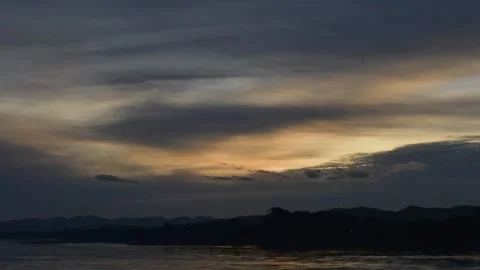 Cloud moving with sunset. Stock Footage 135240543