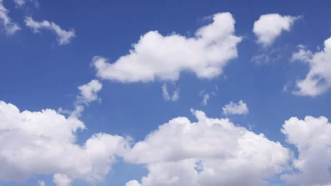 Cloud moving time lapse on a blue sky Stock Footage 292198869