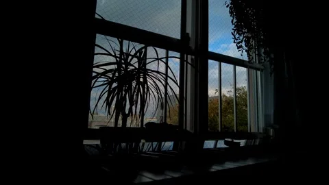 Cloud moving time-lapse outside window Video stock 220046473