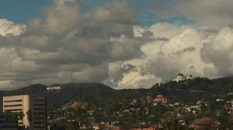 Cloud Movment Hollyood Stock Footage 933958