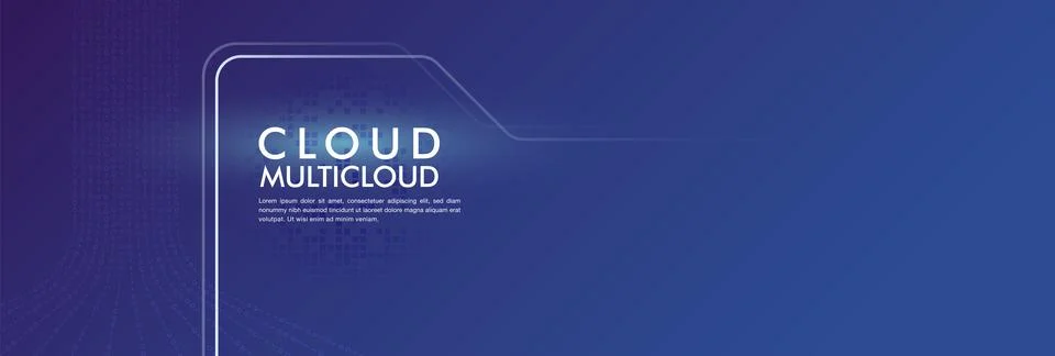Cloud Multicloud Frame Design Background for Digital Network System Stock Illustration