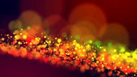 Cloud of multicolored particles in the air like sparkles on a dark background Stock Illustration
