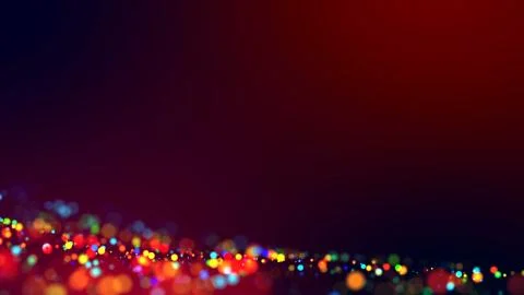 Cloud of multicolored particles in the air like sparkles on a dark background Stock Illustration
